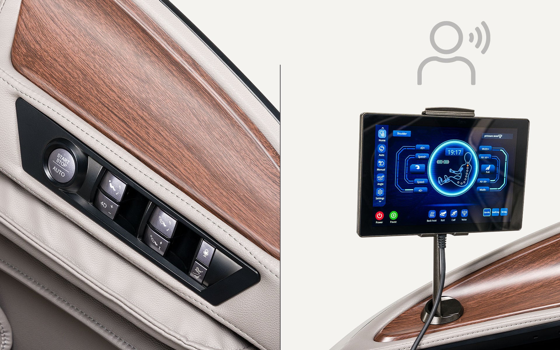 iRest Brillactiq Massagesessel mit Bedienelementen