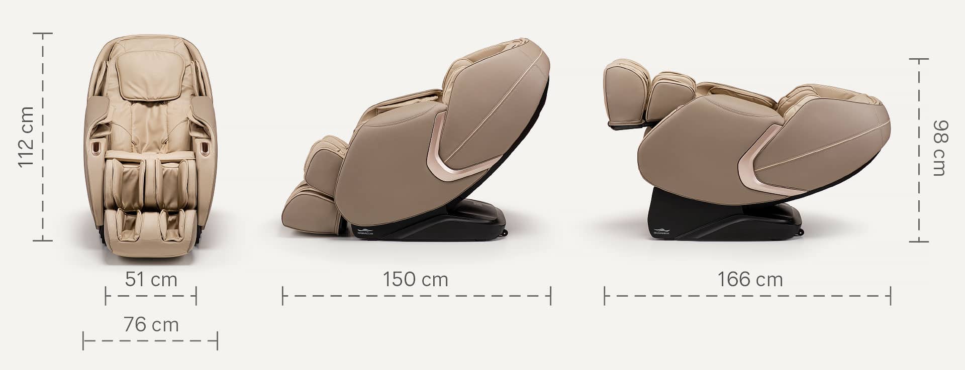 Massaggio Eccellente 2 PRO Massagesessel, Abmessungen