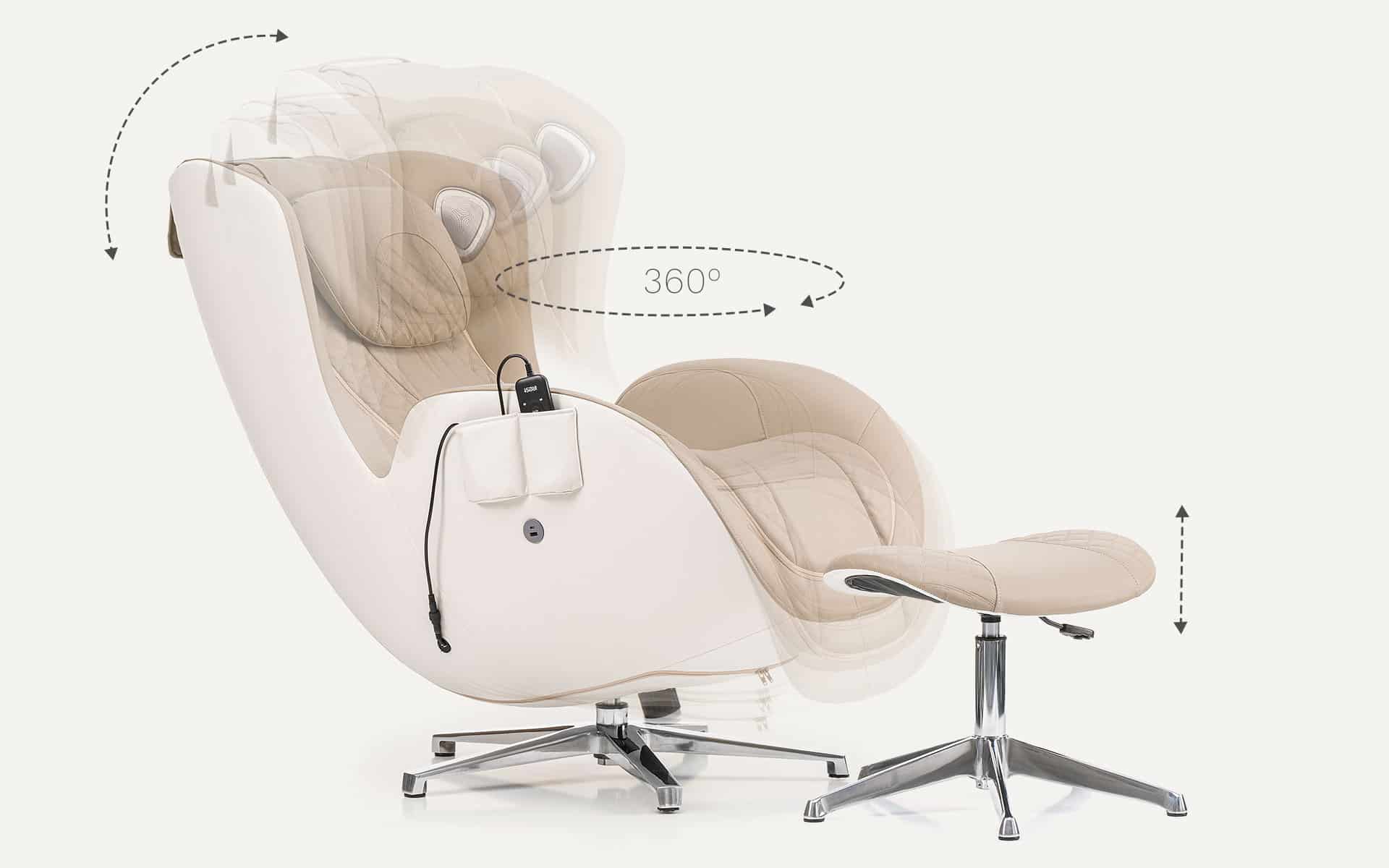 Massagesessel mit Fußstütze, drehbar, iRest QL (A185)