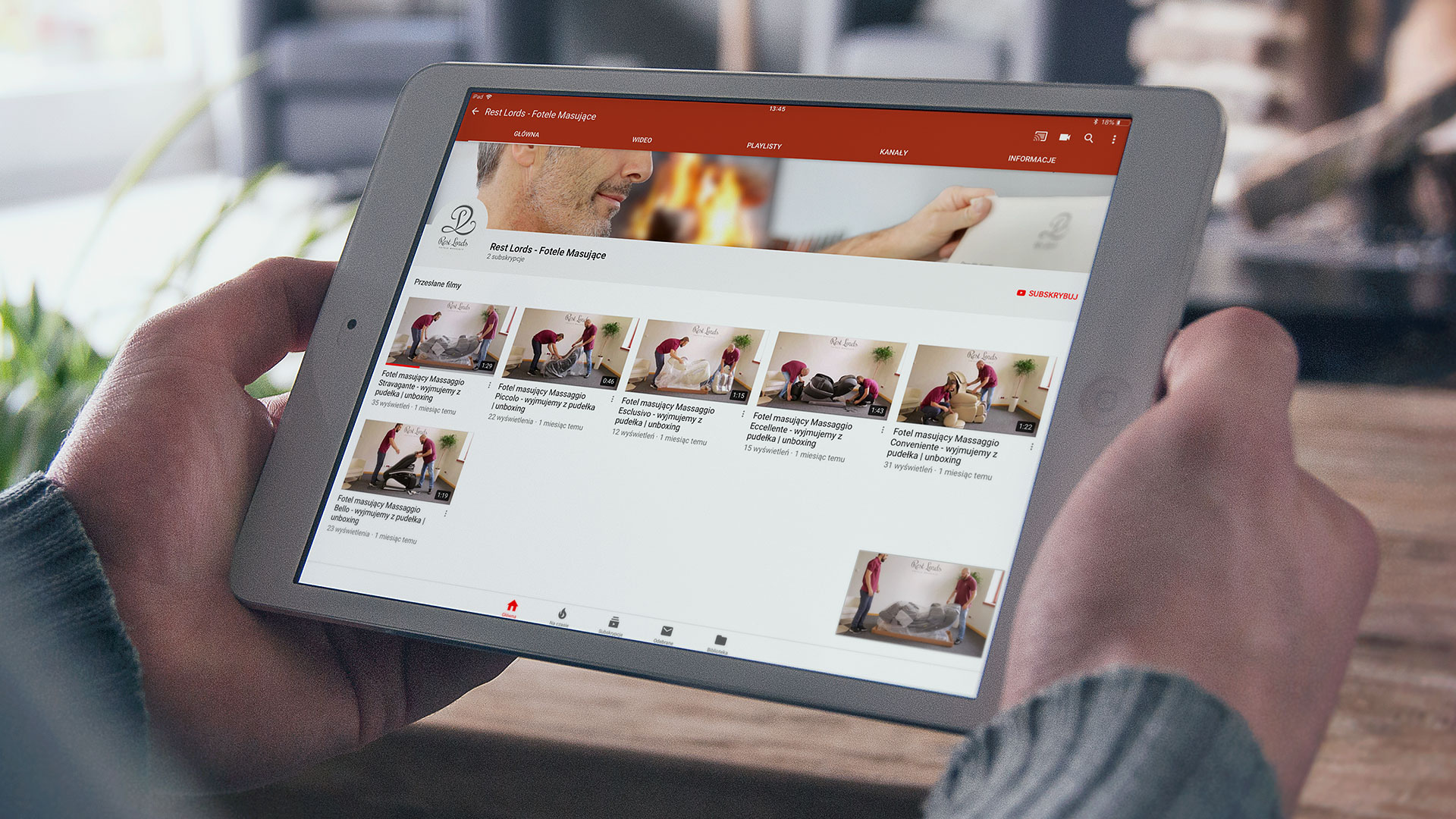 Massagesessel von Rest Lords auf YouTube