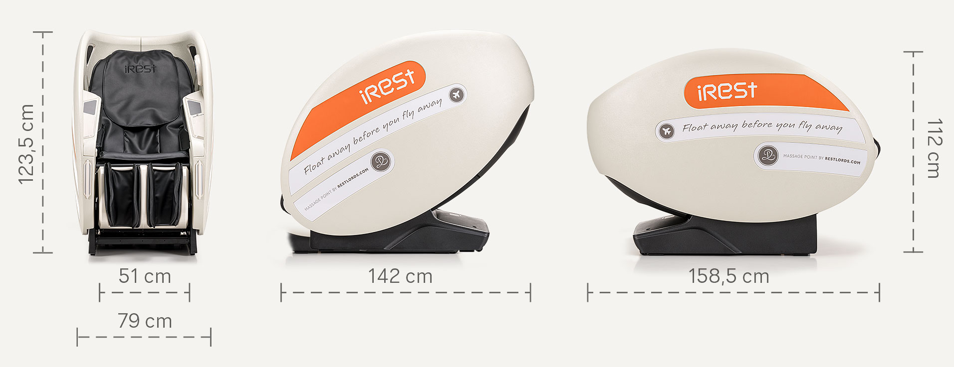 iRest R-Pass (T103) - Dimensions