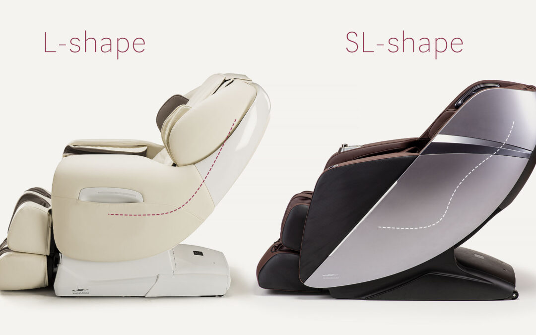 Range of massage and L-shape technology in massage chairs