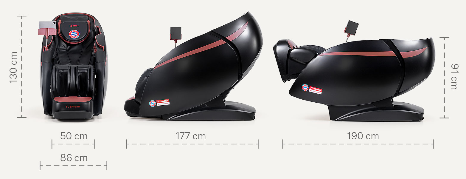 massage chair iRest Dual Core V8 FC BAYERN - dimensions