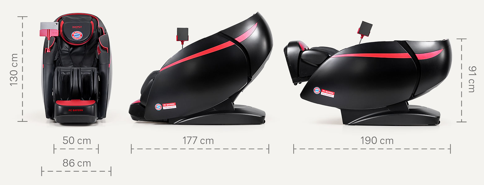 massage chair iRest Dual Core V8 FC BAYERN - dimensions