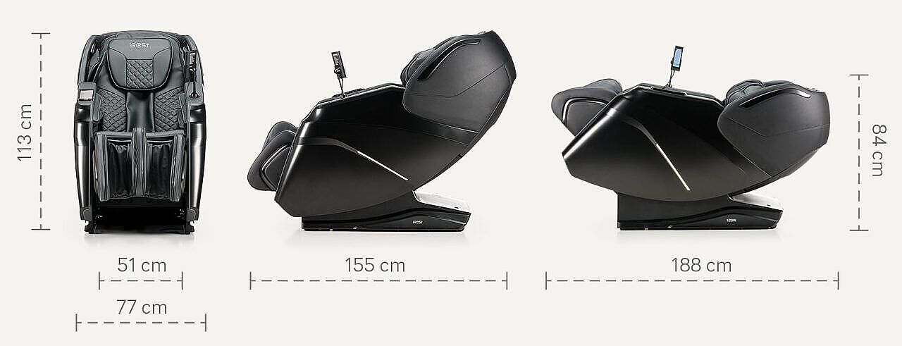 massage chair iRest Supearl Open+ dimensions