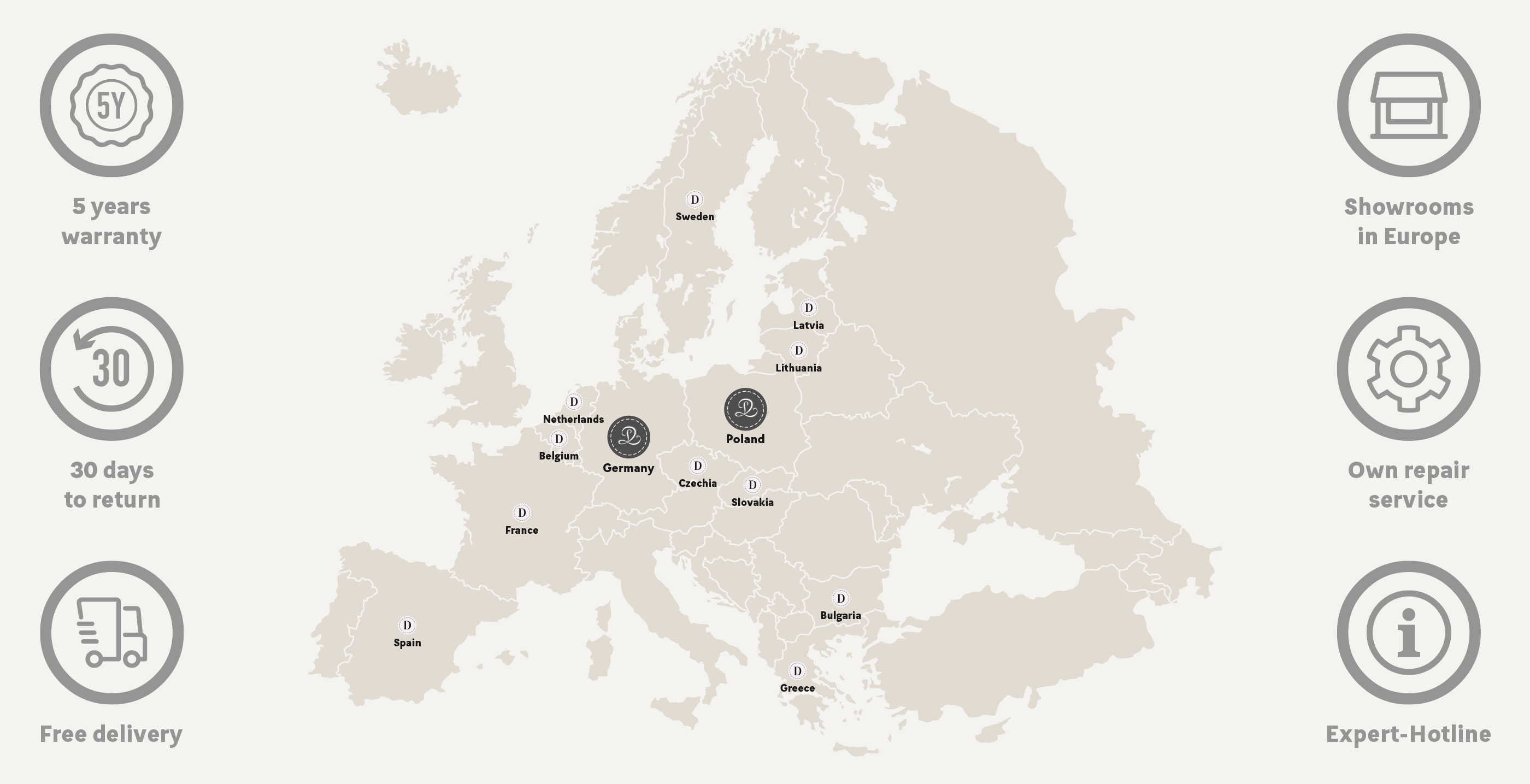 Rest Lords massage chairs - map