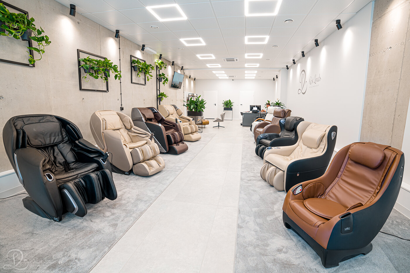 Showroom of massage chairs