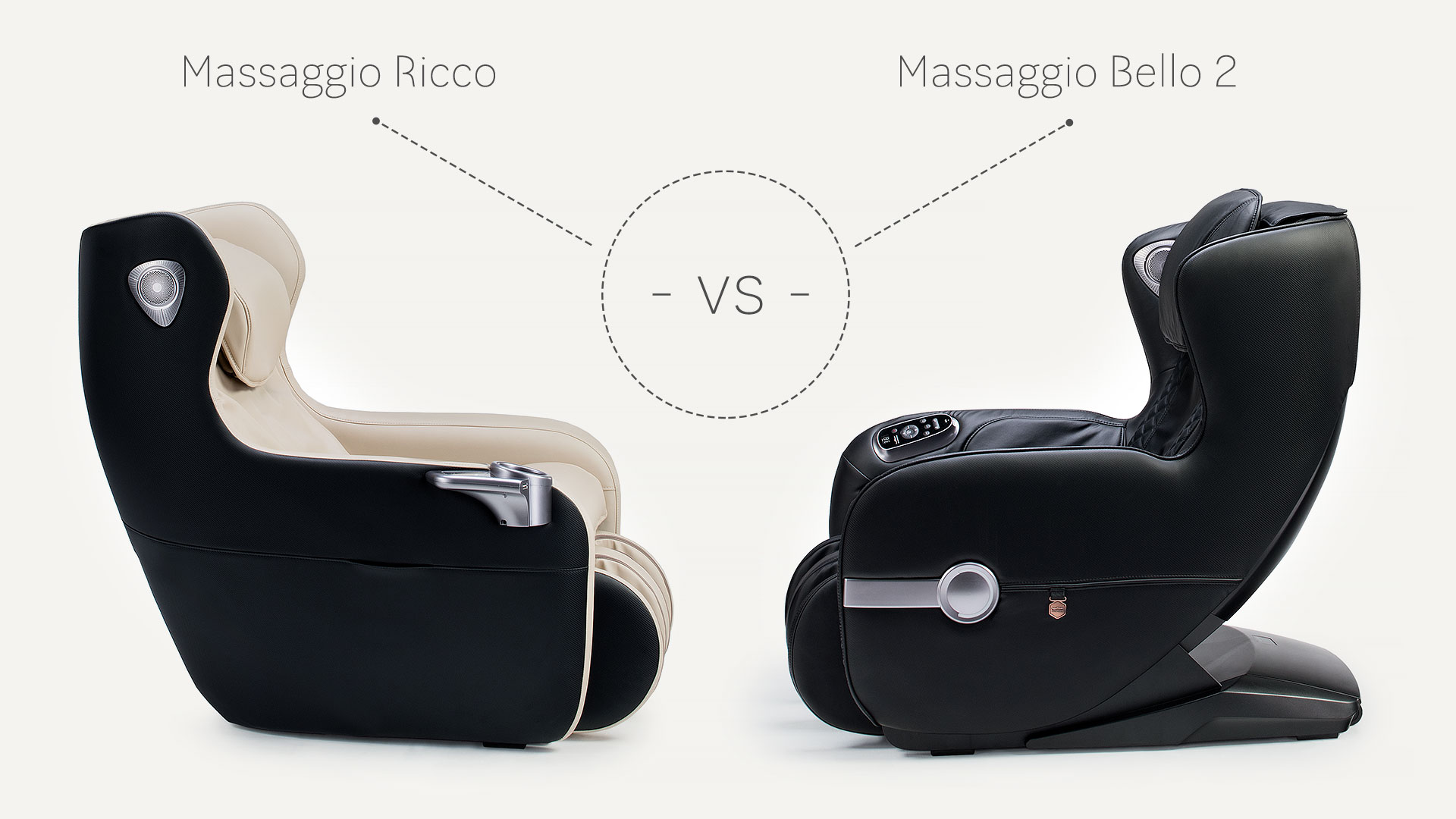 Massaggio Ricco vs Bello-2 massagestoelen