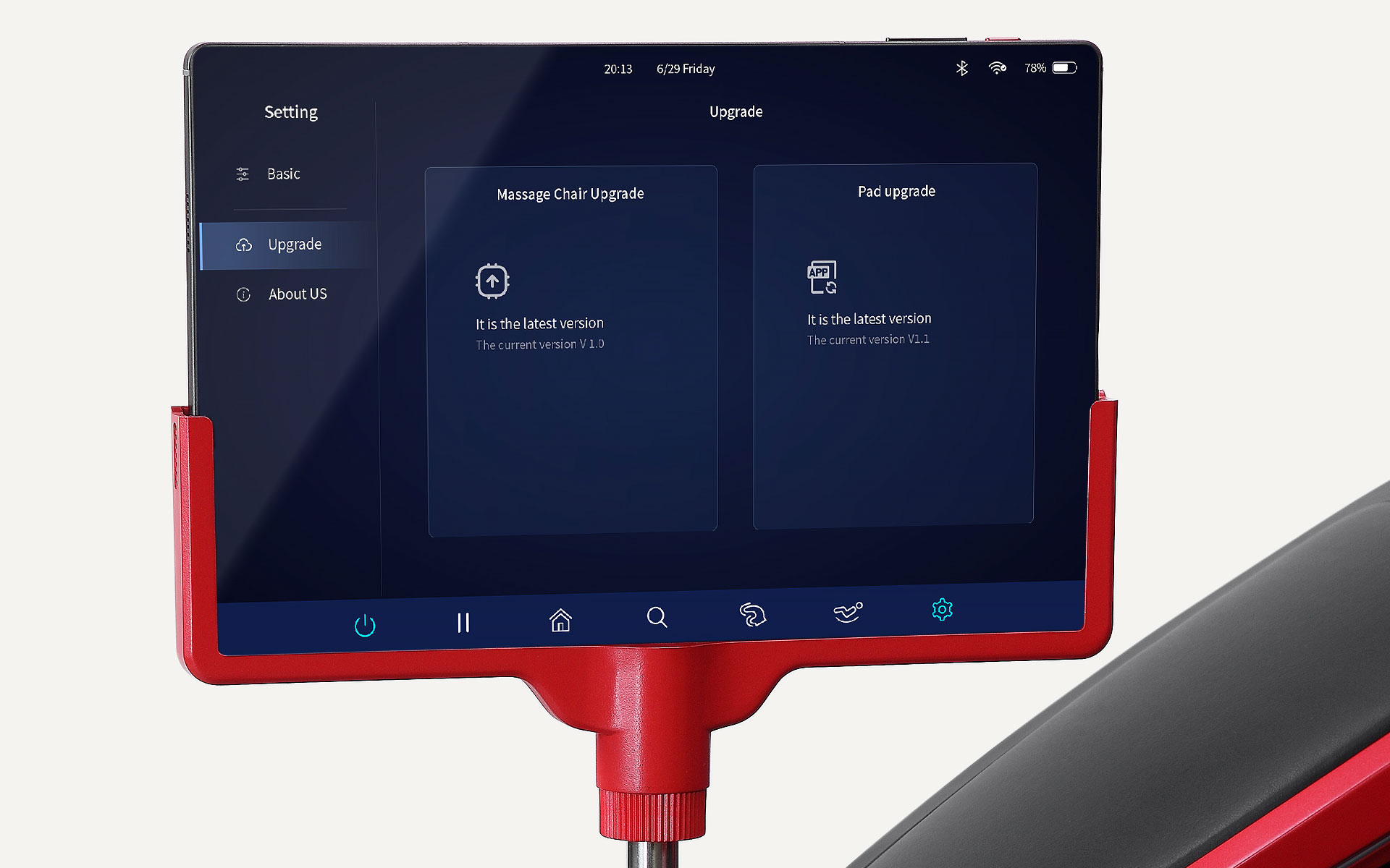 fotel masujący iRest Dual Core V8 FC BAYERN - aktualizacja oprogramowania