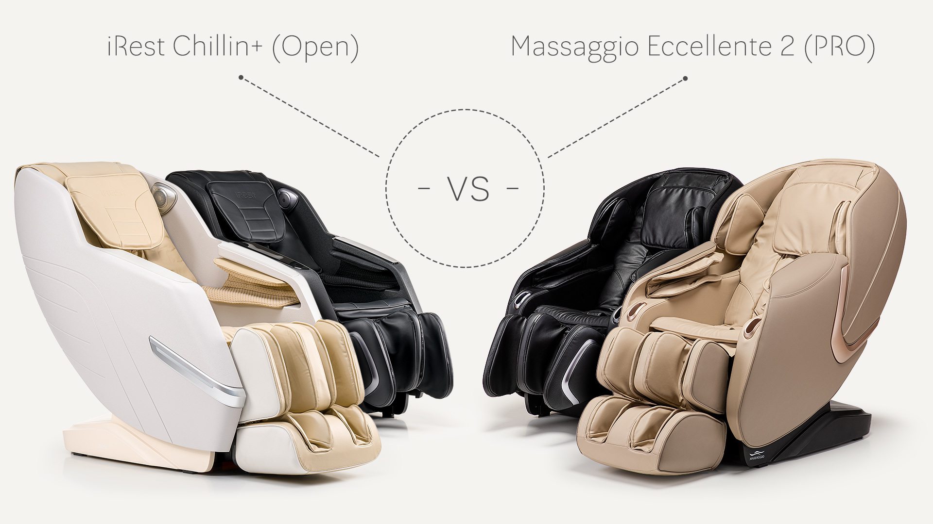 iRest Chillin+ (A360) vs Massaggio Eccellente 2 PRO – porównanie foteli masujących