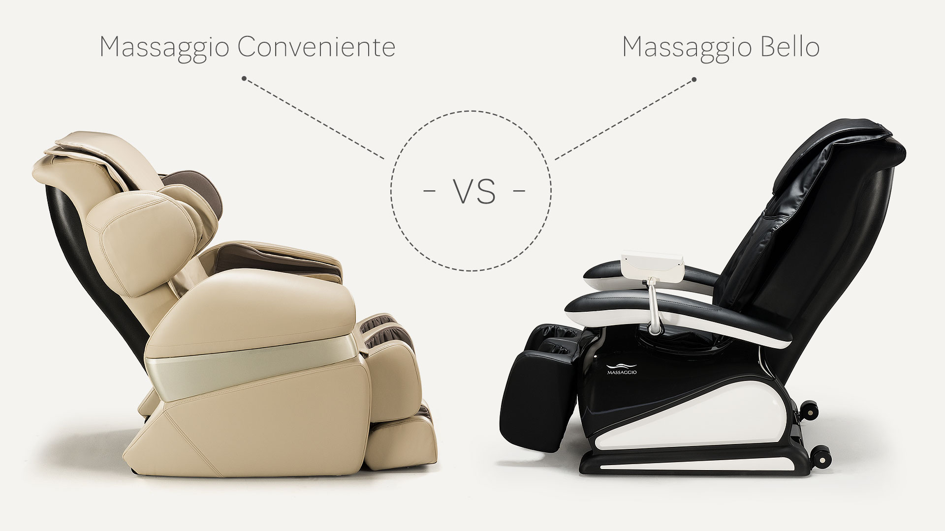 Fotele z masażem Massaggio Conveniente kontra Massaggio Bello