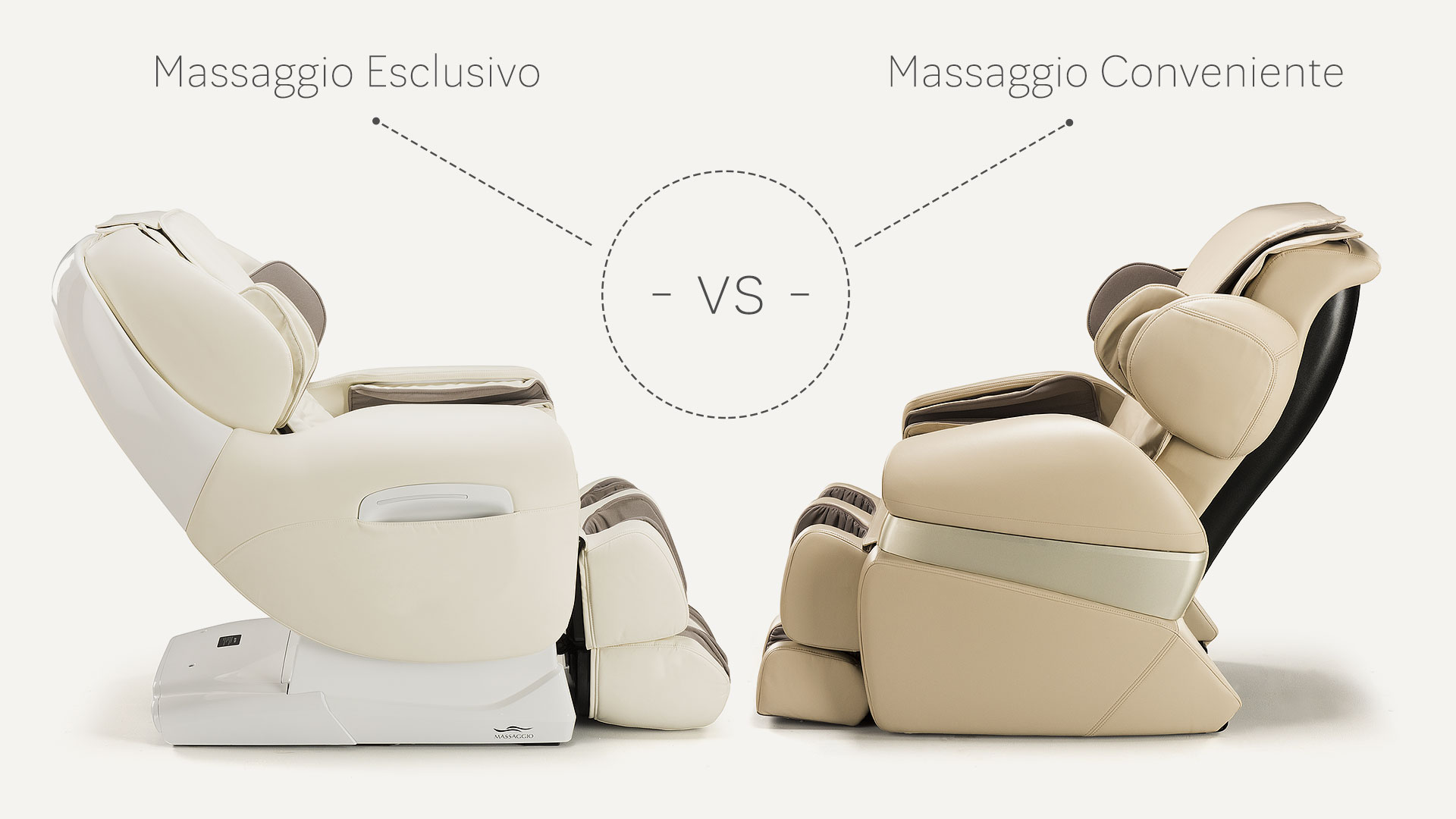 Fotele masujące Massaggio Esclusivo vs Conveniente