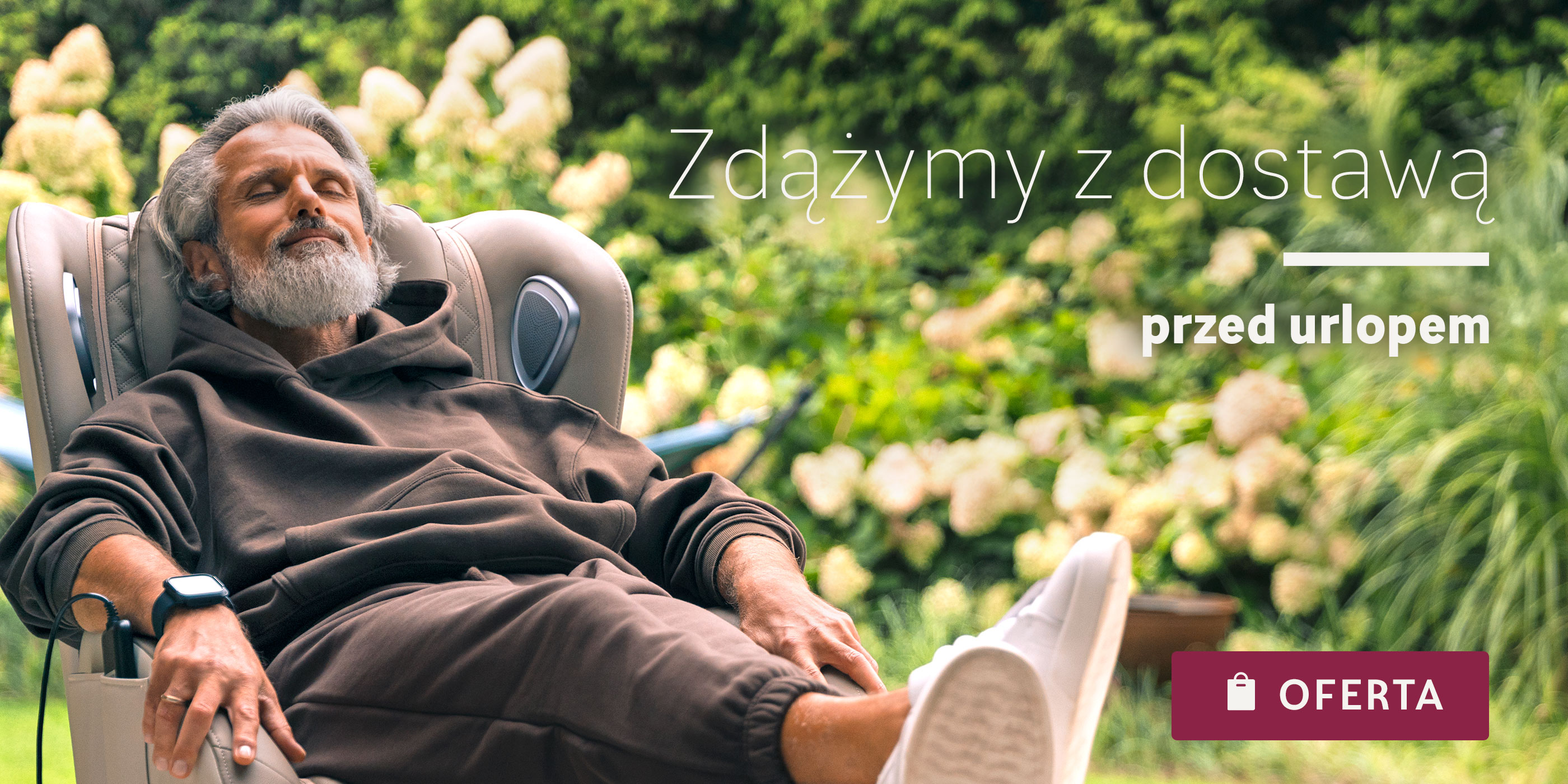 fotele masujące Rest Lords - promocja "Zdążymy z dostawą przed urlopem" baner home